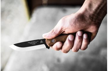 Image of TOPS Knives Fieldcraft 3.5 Fixed Blade Knife, 3.75in, 1095 RC 56-58 Steel Blade, Tan Canvas Micarta Handle, MBROS-01