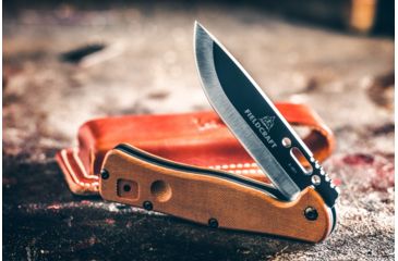 Image of Tops Knives Fieldcraft Folder Knife, w/sheath, Brown, FCF-01