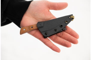 Image of TOPS Knives Frog Market Special Mini Fixed Blade Knife, 3.25in, 1095 Steel, Wharncliffe, Tan Canvas Micarta Handle, FMSM-02