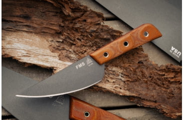 Image of TOPS Knives Frog Market Special Mini Fixed Blade Knife, 3.25in, 1095 Steel, Wharncliffe, Tan Canvas Micarta Handle, FMSM-02