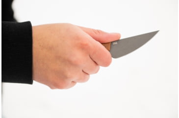 Image of TOPS Knives Frog Market Special Mini Fixed Blade Knife, 3.25in, 1095 Steel, Wharncliffe, Tan Canvas Micarta Handle, FMSM-02