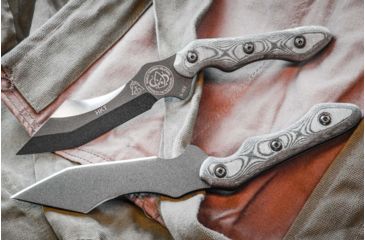Image of Tops Knives HKT Hunter Killer Tracker,5in Carbon, Black Linen Micarta Handle Fixed Blade Knife,5in,Carbon Steel Blade,Black Linen Micarta Handle TPHKT01