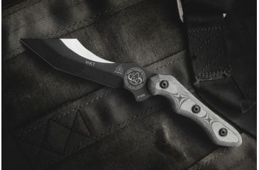 Image of Tops Knives HKT Hunter Killer Tracker,5in Carbon, Black Linen Micarta Handle Fixed Blade Knife,5in,Carbon Steel Blade,Black Linen Micarta Handle TPHKT01