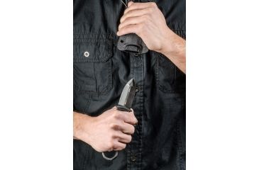 Image of Tops Knives I.C.E. Dagger Fixed Blade Knife, w/beta loops, Black, 3in, ICED-02