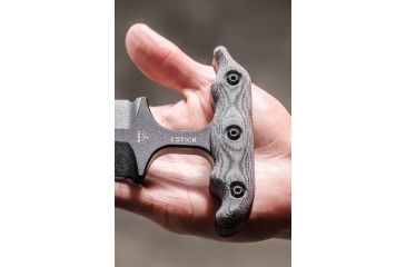 Image of Tops Knives I Stick Fixed Blade Knife,3.50in Black 1075 RC 56-58 Steel,Black Canvas Micarta Handle, Black ISTK-01