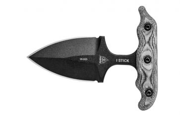 Image of Tops Knives I Stick Fixed Blade Knife,3.50in Black 1075 RC 56-58 Steel,Black Canvas Micarta Handle, Black ISTK-01