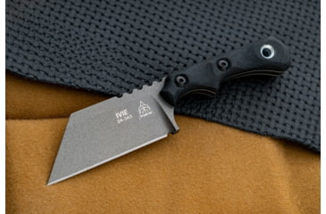 Image of TOPS Knives Ivie 2.5in Fixed Blade Knife, 1095 Steel, Wharncliffe, Black Canvas Micarta, IV-02