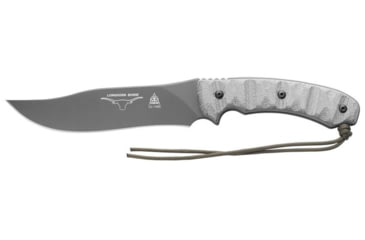 Image of Tops Knives Longhorn Bowie Micarta Fixed Blade Knife, w/Black River Wash and RMT, Black, 6.75in, LONGB-06