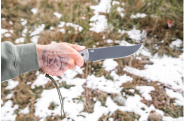 Image of Tops Knives Longhorn Bowie Micarta Fixed Blade Knife, w/Black River Wash, Black, 6.75in, LONGB-05