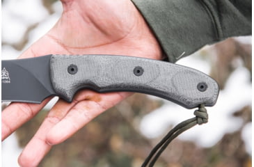 Image of Tops Knives Longhorn Bowie Micarta Fixed Blade Knife, w/Black River Wash, Black, 6.75in, LONGB-05