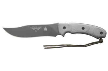 Image of Tops Knives Longhorn Bowie Micarta Fixed Blade Knife, w/Black River Wash, Black, 6.75in, LONGB-05