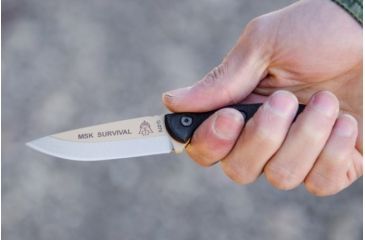 Image of Tops Knives Mini Scandi Survival Fixed Blade Knife, Black, 3in, MSK-SURV