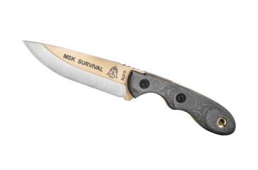 Image of Tops Knives Mini Scandi Survival Fixed Blade Knife, Black, 3in, MSK-SURV