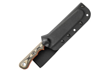 Image of TOPS Knives Muley Skinner Knife, 9.25in Overall, 4.75in Tumbled Finish 154CM Stainless Drop Point Blade, Black/Tan G10 Handle, Kydex Sheath, MSKIN-01