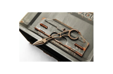 Image of TOPS Knives Papa Delta Fixed Blade Knife by Leo Espinoza, 5.88in Overall, 1.63in Double Edge 1095HC Steel Midnight Bronze Blade, Skeletonized Handle, Kydex Sheath, PD-01