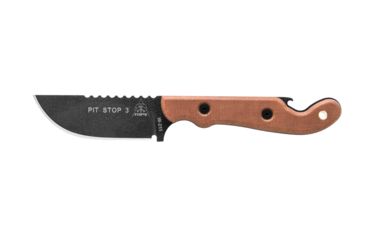 Image of Tops Knives Pit Stop 3 Fixed Blade Knife,3in,Carbon Steel Blade,Tan Canvas Micarta Handle TPPSK01