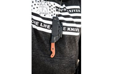 Image of Tops Knives Pit Stop 3 Fixed Blade Knife,3in,Carbon Steel Blade,Tan Canvas Micarta Handle TPPSK01
