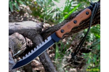 Image of Tops Knives Ranger Bootlegger 2 Fixed Blade Knife,5in,Carbon Tool Steel Sawback Blade,Tan Canvas Micarta Handle TPRBL02