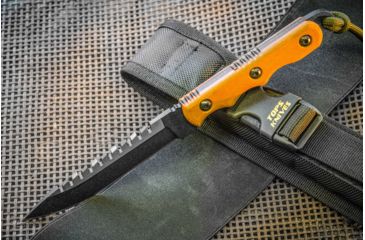 Image of Tops Knives Ranger Bootlegger 2 Fixed Blade Knife,5in,Carbon Tool Steel Sawback Blade,Tan Canvas Micarta Handle TPRBL02