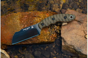 Image of TOPS Knives Sheep Creek Knife, 3.75in, 154CM, Fixed Blade, Green w/ Tan liner, SPCK-01