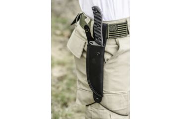 Image of Tops Knives Silent Hero Fixed Blade Knife, w/Smooth Scales, Black, 6.38in, HERO-04