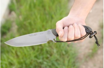 Image of Tops Knives Silent Hero Fixed Blade Knife, w/Smooth Scales, Black, 6.38in, HERO-04