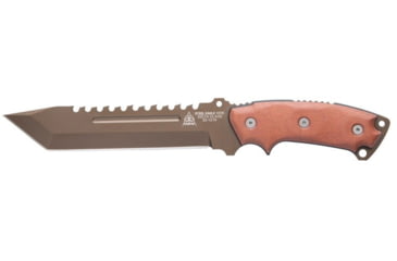 Image of Tops Knives Steel Eagle 107D Delta Class, Fixed Blade Knif, 7.63 in, Acid Rain Blade, 1095 RC 56-58 Steel, Tan/Black Canvas Micarta Handle, SE107D-2DC