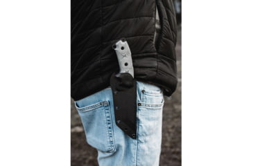 Image of TOPS Knives Steel Eagle Hunter Point Saw Knife, 9.75in Overall, 5in Black Traction Coated Sawback 1095HC Steel Hunter's Point Blade, Black Linen Micarta Handle, Black Kydex Belt Sheath, SE105C