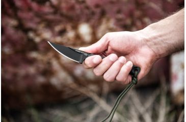 Image of TOPS Knives Street Scalpel 2 Fixed Blade Knife, 3.13in, 1095 Carbon Steel Blade, Black Canvas Micarta Handle, SSS-02