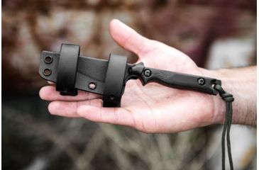 Image of TOPS Knives Street Scalpel 2 Fixed Blade Knife, 3.13in, 1095 Carbon Steel Blade, Black Canvas Micarta Handle, SSS-02