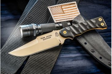 Image of Tops Knives Team Jackal 5 Survivor Series Fixed Blade Knife, Black, 5in, TMJK-5S