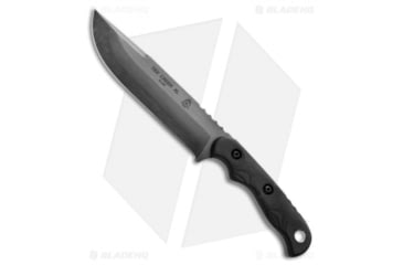 Image of TOPS Knives Tex Creek XL Fixed Blade Knife, 6.125in, 1095, Drop Point Blade, Micarta Black Handle, Gray/Black, 11.125in, BHQ-22833