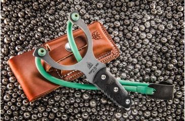 Image of Tops Knives TOPS Sling Slingsht, 6.25 in, 1095 Steel, Tumble Finish, Black Canvas Micarta Handle TSLI-01