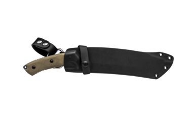 Image of Tops Knives Tundra Trekker Fixed Blade Knife,9in,Tactical Stone 1095 RC 56-58 Steel Blade, Green Canvas Micarta Handle, TDTK-01