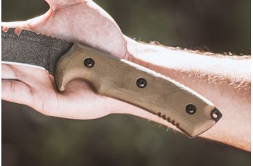 Image of Tops Knives Tundra Trekker Fixed Blade Knife,9in,Tactical Stone 1095 RC 56-58 Steel Blade, Green Canvas Micarta Handle, TDTK-01