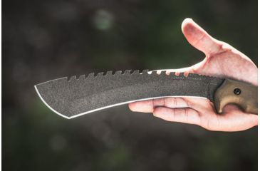 Image of Tops Knives Tundra Trekker Fixed Blade Knife,9in,Tactical Stone 1095 RC 56-58 Steel Blade, Green Canvas Micarta Handle, TDTK-01
