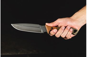 Image of TOPS Knives VTAC Norseman Fixed Knife, 5.50in, 1095 RC 56-58 Steel, Harpoon Blade, Tan/Green Canvas Micarta Handle VTAC-01