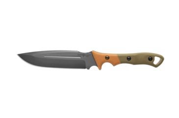 Image of TOPS Knives VTAC Norseman Fixed Knife, 5.50in, 1095 RC 56-58 Steel, Harpoon Blade, Tan/Green Canvas Micarta Handle VTAC-01