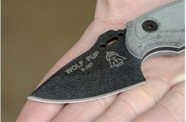 Image of Tops Knives Wolf Pup Fixed Blade Knife, Black, 2.5in, WP010