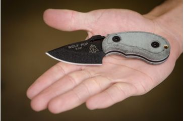 Image of Tops Knives Wolf Pup Fixed Blade Knife, Black, 2.5in, WP010