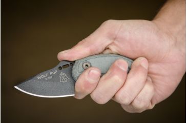 Image of Tops Knives Wolf Pup Fixed Blade Knife, Black, 2.5in, WP010