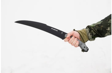 Image of TOPS Knives X16 Ginunting Fixed Blade Knife, 15.75in, 1095 Steel, Kukri, Black Linen Micarta Handle, X16G-02