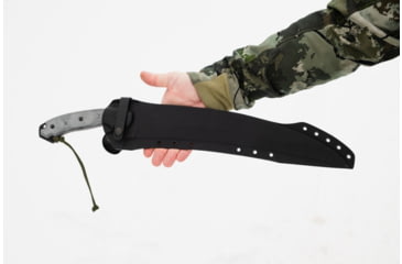 Image of TOPS Knives X16 Ginunting Fixed Blade Knife, 15.75in, 1095 Steel, Kukri, Black Linen Micarta Handle, X16G-02