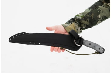 Image of TOPS Knives X16 Ginunting Fixed Blade Knife, 15.75in, 1095 Steel, Kukri, Black Linen Micarta Handle, X16G-02