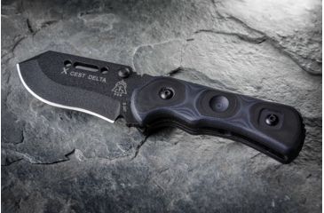 Image of Tops Knives XcEST Delta Folding Knife, Black, 3.38in, XCEST-D