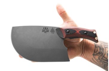 Image of TOPS Knives XXX Dicer Kitchen Knife, Tumbled 7in Blade, Red/Black G10, Kydex Sheath Included DCRX-01