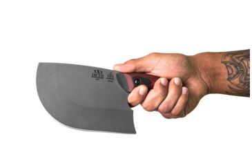 Image of TOPS Knives XXX Dicer Kitchen Knife, Tumbled 7in Blade, Red/Black G10, Kydex Sheath Included DCRX-01