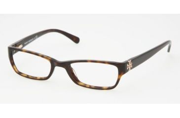 Image of Tory Burch TY 2003 Eyeglasses Styles Dark Tortoise Frame w/Non-Rx 49 mm Diameter Lenses, 510-4918