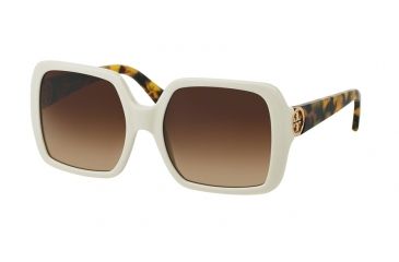 Image of Tory Burch TY 7058 TY7058 Sunglasses 125213-55 - Ivory Tort Frame, Brown Gradient Lenses