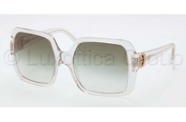 Image of Tory Burch TY 7058 TY7058 Sunglasses 591/8E-5518 - Clear Frame, Green Gradient Lenses